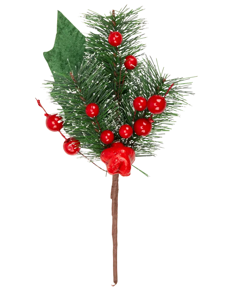 Dekorativ gren m. bär 25 cm