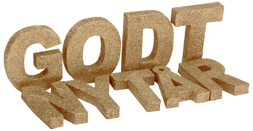 "GODT NYTÅR" guld glimmer