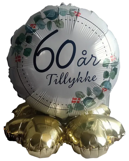 Folieballon på fod Ø35 - 60 år