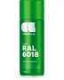 Grøn spraydåse, 400 ml, mærket RAL 6018 Yellow Green. Blank finish, premium akrylmaling, hurtigtørrende, anti-dryp dyse, egnet til professionel brug.