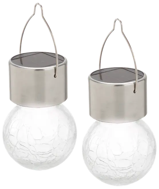 Glaskula med solcell 2-pack