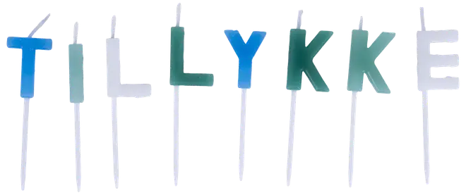 Kagelys Tillykke - Blå, hvid og grøn