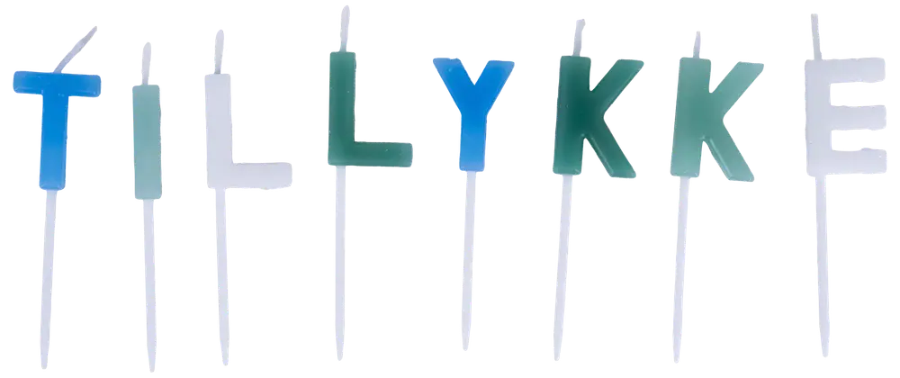 Kagelys Tillykke - Blå, hvid og grøn