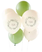 Ballonbuket Grøn/hvid - 6 dele