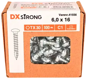 Panskrue 6,0 x 16 mm TX30 100 stk.