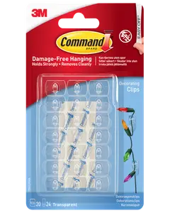 Command™ Dekorationsclips för inomhusbruk – transparenta