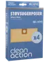 Pakke med 4 Clean Action støvsugerposer til Wasco Clean modeller. Rektangulære papirposer med rund papmontering, leveres i blå æske. Modelnummer 14792.