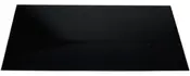 Rektangulær sort akrylplade med blank overflade, glat finish og skarpe kanter. Velegnet til gør-det-selv projekter, skilte eller beskyttelsesdæksler. Let og holdbart materiale.