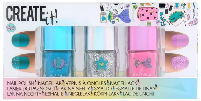 Create It! Neglelaksæt – 3 metalliske farver