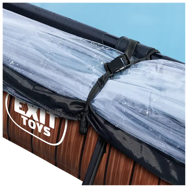 EXIT TOYS Pool 300x200 cm med pumpe og skærm - brun