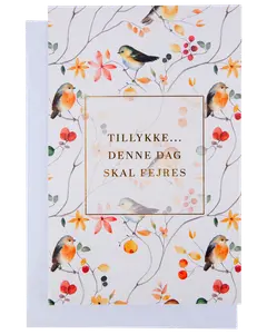 Kort med kuvert 11x17 cm - fugle