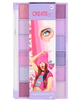 Create It! øjenskyggepalette til børn med tolv nuancer af pink, lilla og lyserød. Indeholder både matte og glitrende farver, egnet til børn fra 6 år.