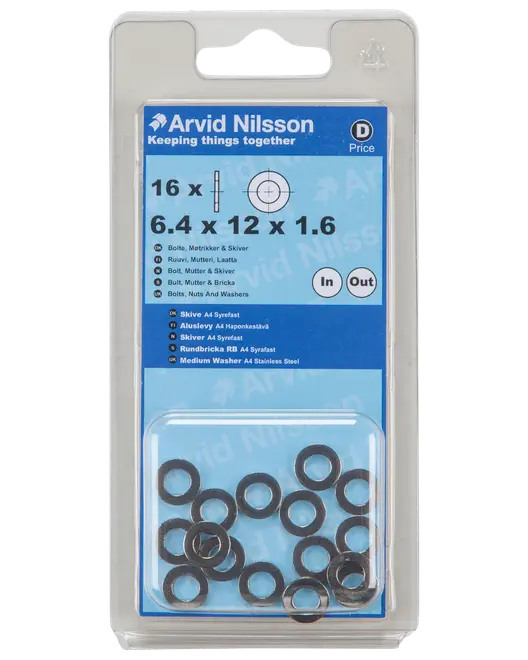 Bricka A4 för M6 16 st