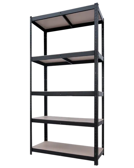 Stålreol med 5 hylder 180 x 90 x 40 cm