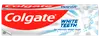 Colgate Cavity Protection tandpastaæske, rød og blå design, stort Colgate-logo, lover stærkere, hvidere tænder og friskere ånde, genbrugssymbol, 170 g, til daglig mundpleje.