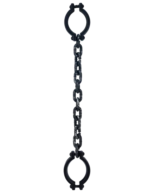 Sort metalkæde med runde klemringe i begge ender.