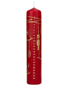 KALENDERLJUS RÖD/GULD 24 CM