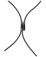 Svart metallbordstativ i spindelstil med fyra böjda ben från ett centralt stöd, designat för stabilitet och modern estetik.