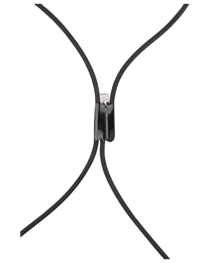 Svart metallbordstativ i spindelstil med fyra böjda ben från ett centralt stöd, designat för stabilitet och modern estetik.