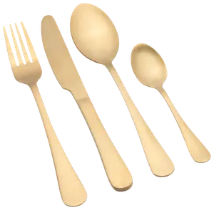 Bestiksæt 16 dele - mat guld