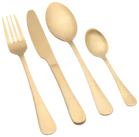 Bestiksæt 16 dele - mat guld