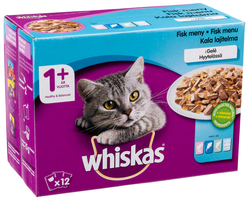 WHISKAS Fiskmenu 1 år+ 12 x 85 g