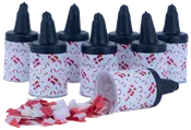 Konfetti pop rød/hvid - 8 stk