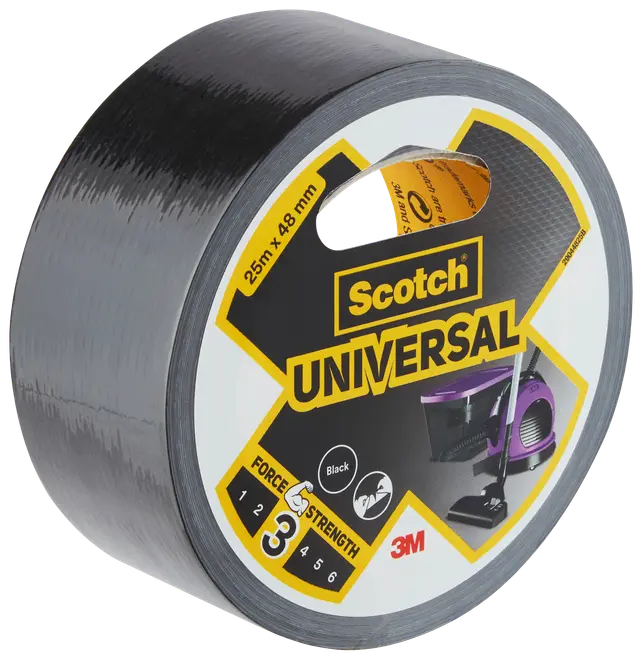 Scotch® Universal Lærredstape Sort 48 mm x 25 meter