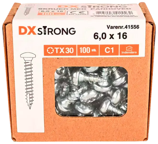Panskrue 6,0 x 16 mm TX30 100 stk.