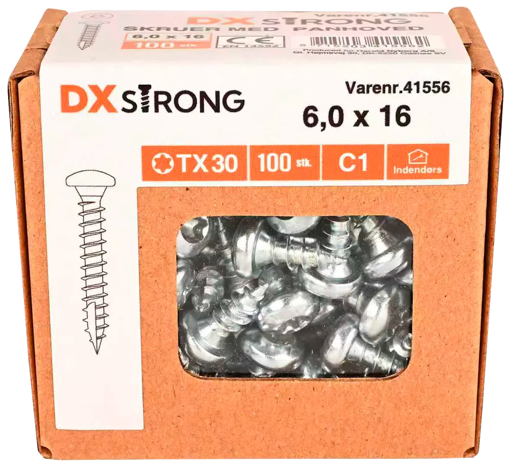 Panskrue 6,0 x 16 mm TX30 100 stk.