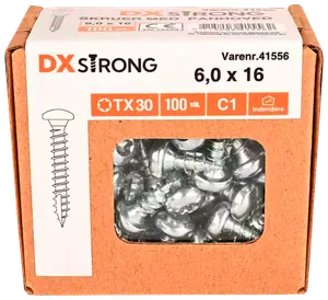 Träskruv 6,0 x 16 mm TX30 100 stk.