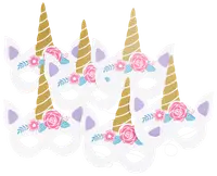 Maske enhjørning 6-pak