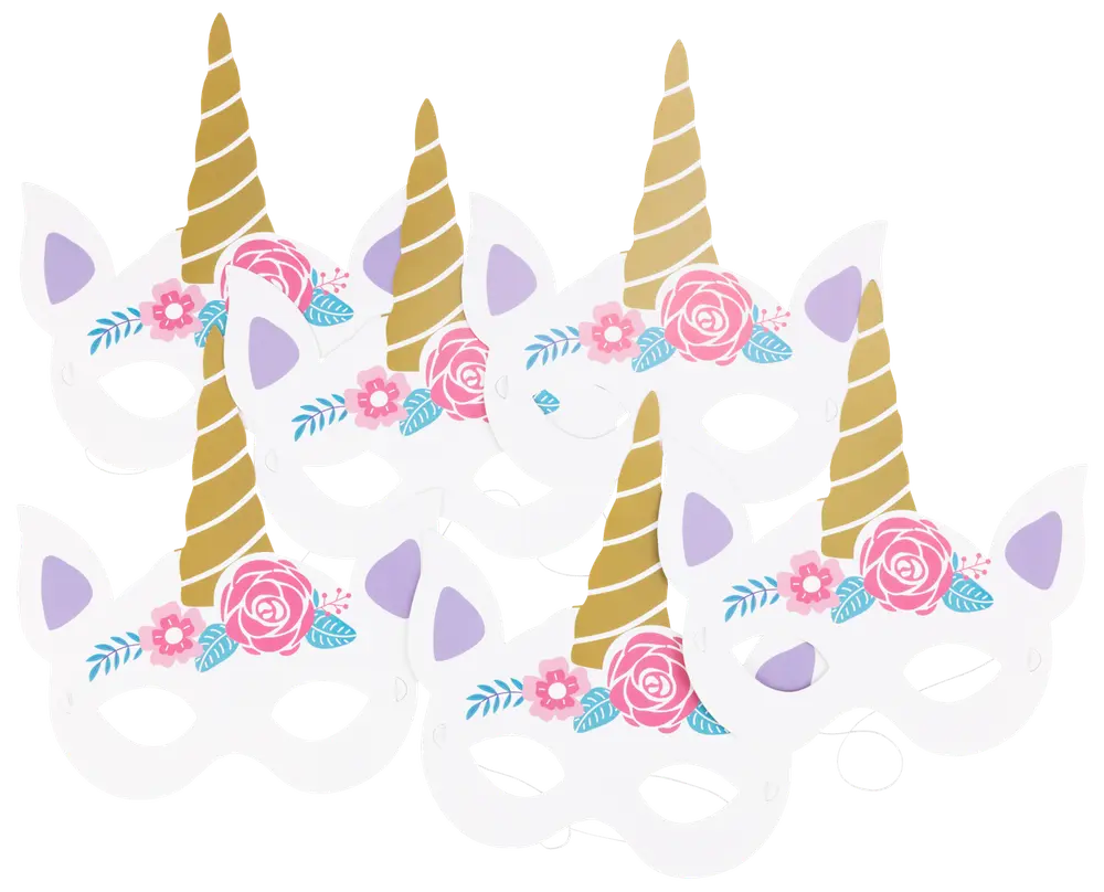Maske enhjørning 6-pak