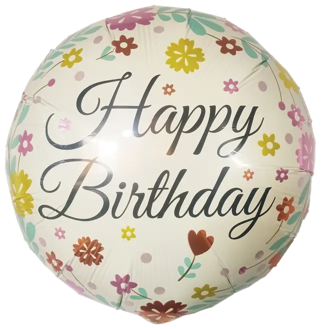 Folieballon 33 cm - Happy birthday pastelfarver