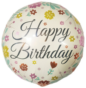 Folieballong 33 cm - Happy birthday pastell