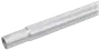 Sølvfarvet metalrør med glat, cylindrisk form og let tilspidset ende, beregnet til beskyttelse af elektriske ledninger i bolig- eller erhvervsbyggeri.