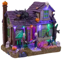 Halloween landskap - Hus med skelett