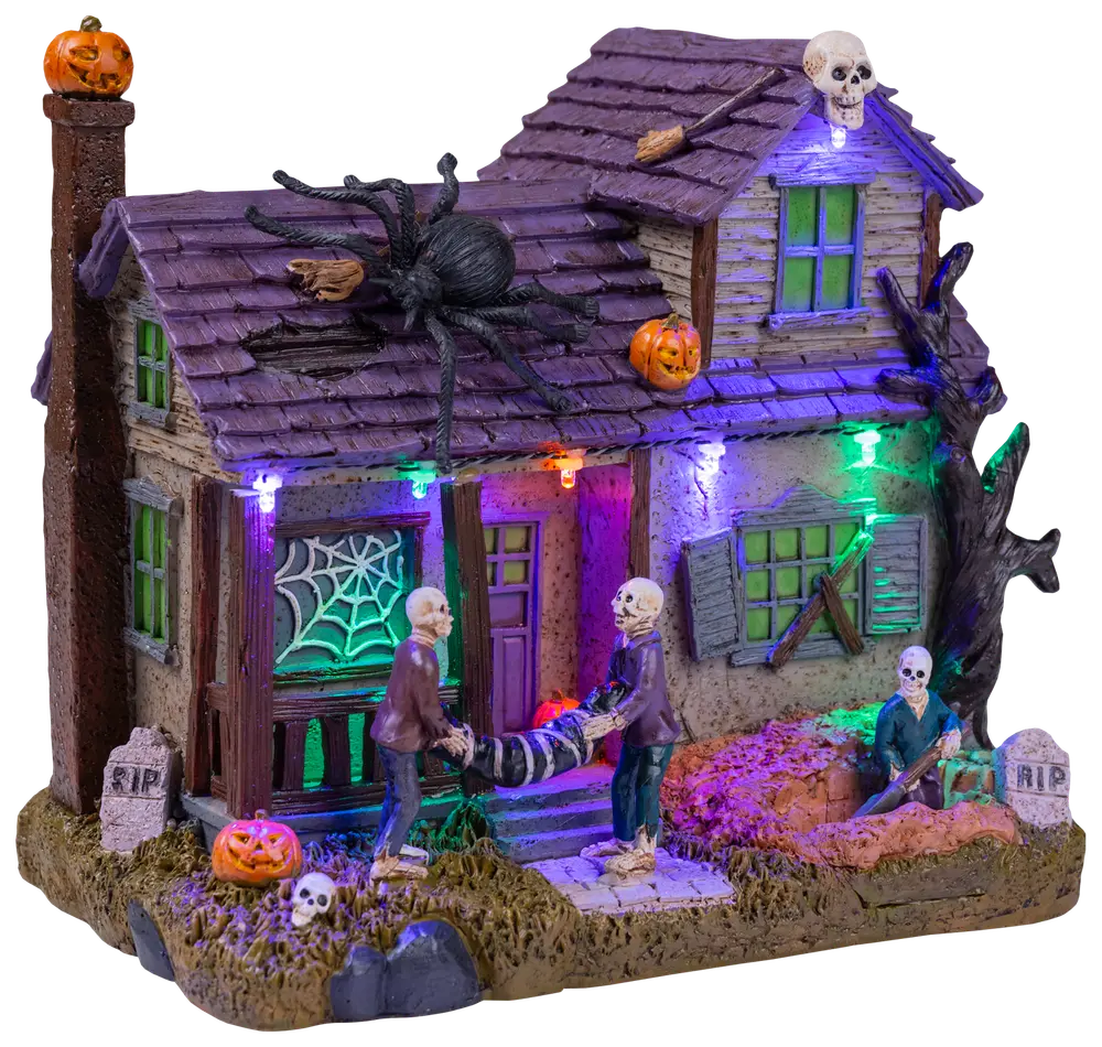 Halloween landskap - Hus med skelett