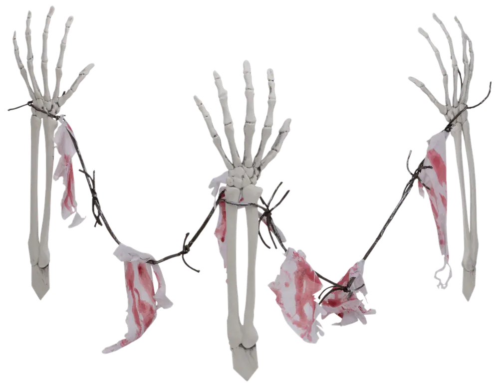 Halloween Skelettarmar med flagg girlang H. 44 cm