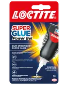 Loctite Super Glue Power Gel, 3g tube. Stærk, stød- og fleksibel gel til præcis dosering. Velegnet til flere materialer. Leveres i sort og rød blisterpakning.