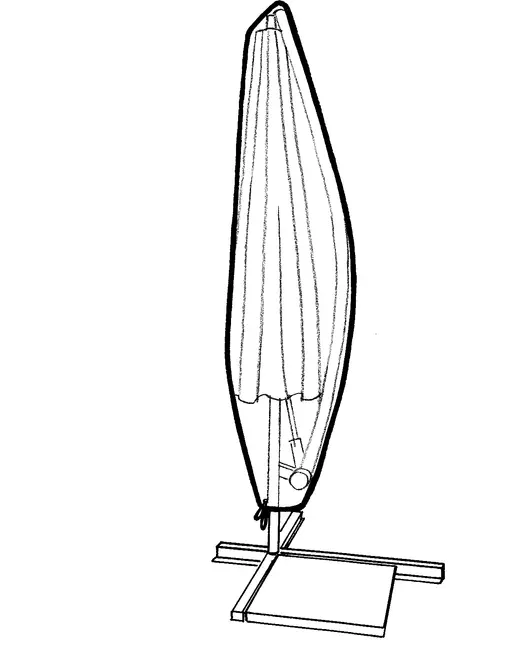 Parasollskydd, Böjt - Svart