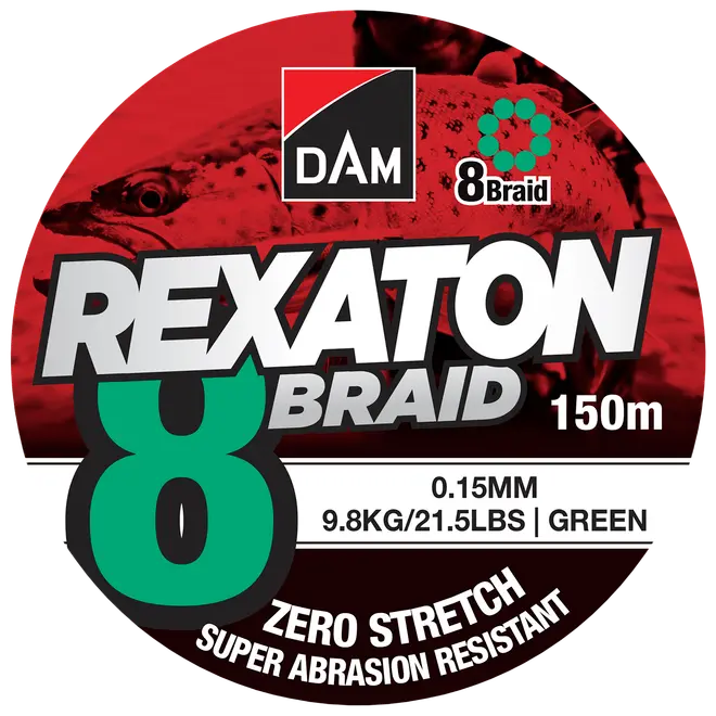 DAM Flätlina 8 braid 150 m 0,15 mm - grön
