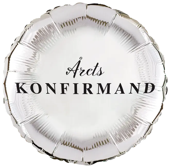 Folieballon konfirmand - rund hvid