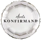 Folieballon konfirmand - rund hvid