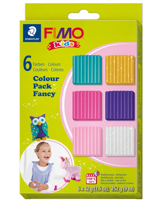 Staedtler FIMO kids Modellera lera fancy 6-pack