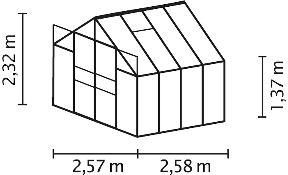 Växthus Mars 6700 alu/glas