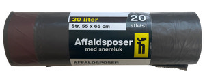 Affaldspose med snøreluk 30 L