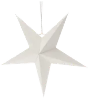 Rød papirstjernelanterne med otte spidser, små perforerede huller til lys og matchende ophængssnor. Perfekt til festlig dekoration eller stemningsbelysning. Let og nem at samle.