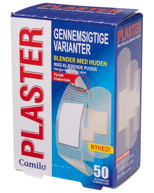 Plaster i forskellige størrelser