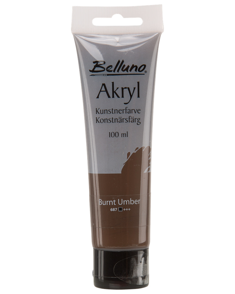 Belluno  Akrylfarve 100 ml Burnt umber